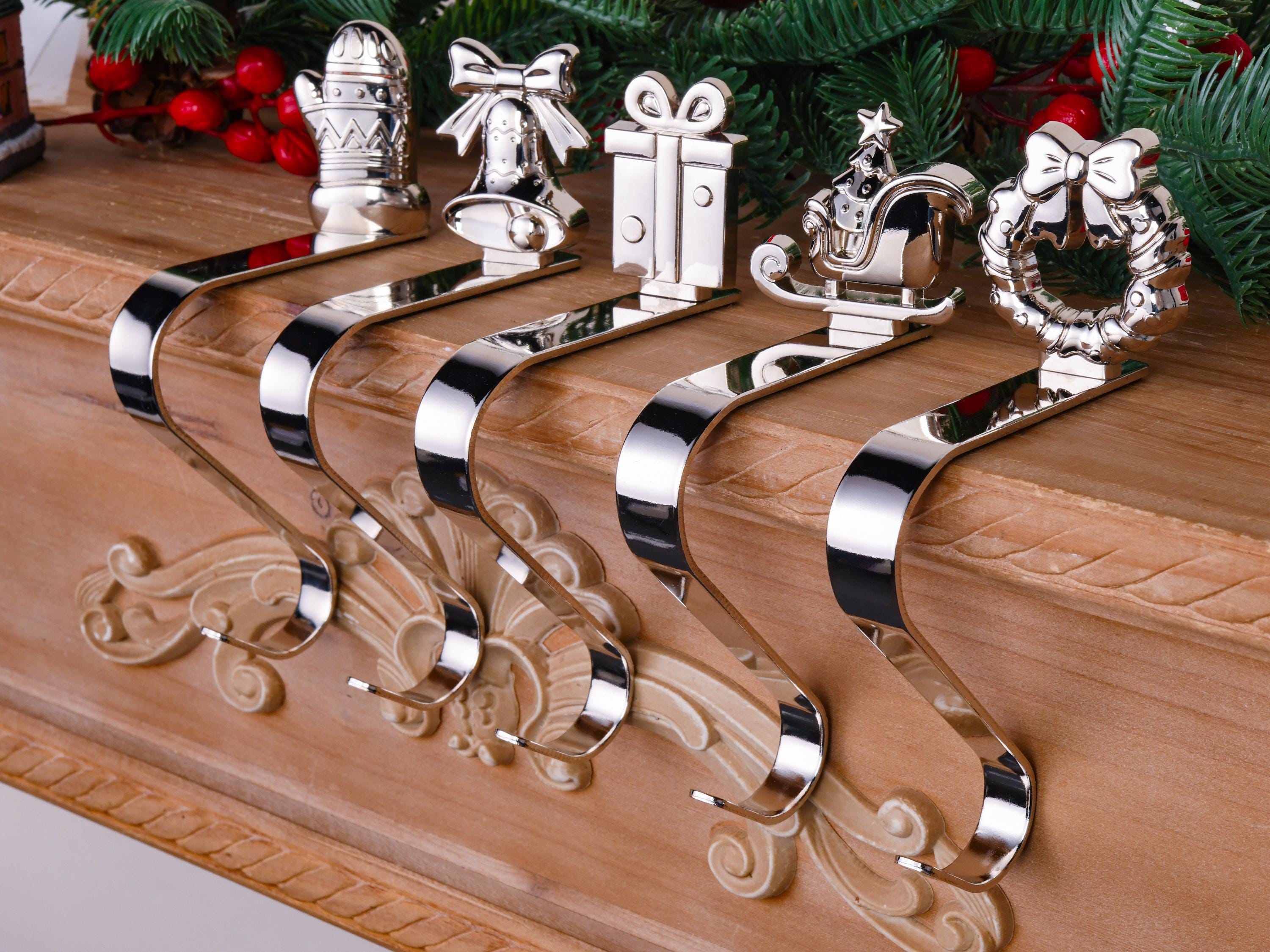 35 Stunning Christmas Fireplace Mantle Decor Ideas You'll Love: Festive Flair for Your Hearth 2 Stocking Holder for Mantle, Christmas Stocking Hanger, Stocking…