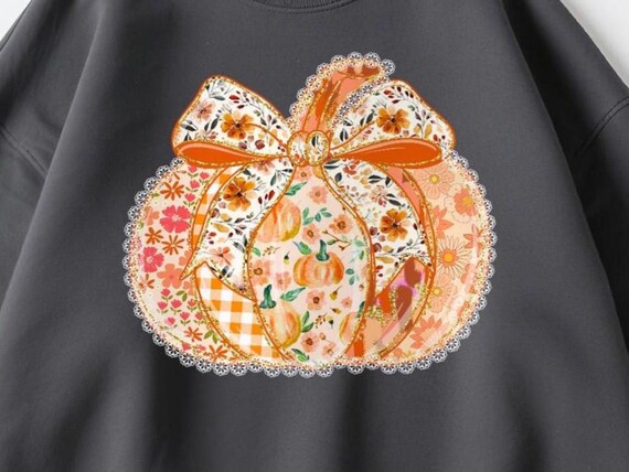 Floral Fall Pumpkin PNG, Boho Pumpkin Bow Png, Preppy Pumpkin Png, Pumpkin Png, Halloween Pumpkin Png, Autumn Sublimation,Pumpkin Season Png