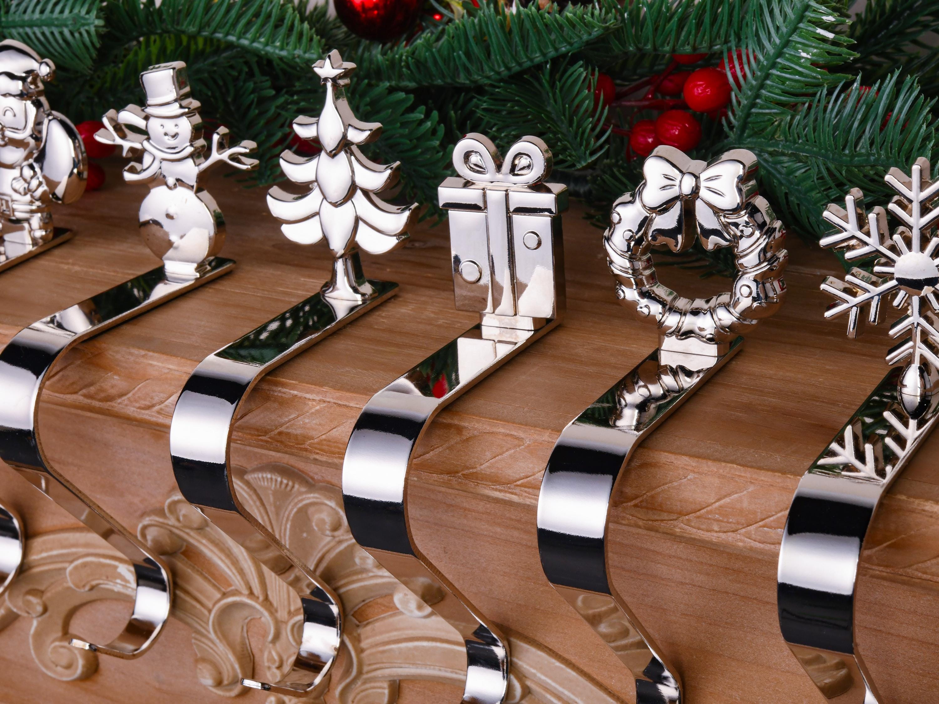 35 Stunning Christmas Fireplace Mantle Decor Ideas You'll Love: Festive Flair for Your Hearth 3 Christmas Stocking Hangers, Mantle Christmas Stocking Holders,…