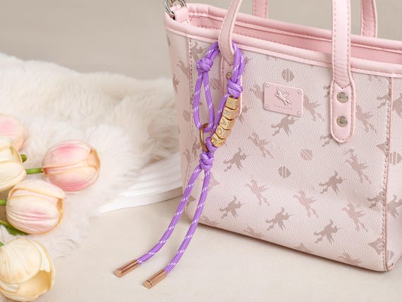 Custom Name Rope Bag Charm, Handmade Name Keychain, Paracord Accessory, Purse Rope Decor, Gift for Her
