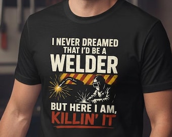 Funny Welder Shirt, Welding Gift for Dad, Blue Collar Worker Tee, Metalworker Gift