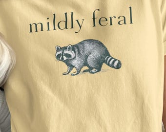 Minimalistisches mildes wildes Hemd, Waschbär-T-Shirt mit westlicher Ästhetik, Cottagecore Vintage Comfort Colors Shirt, weiches Grunge-Grafik-T-Shirt