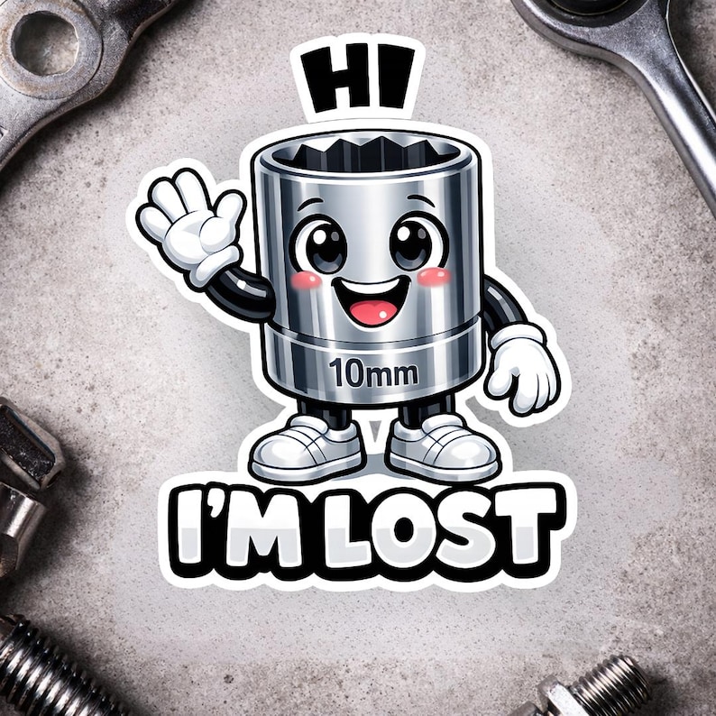 Mechanic Logo Sticker Funny 10mm Socket Sticker, Mechanic Meme Decal, Car Guy Humor, Toolbox ...
