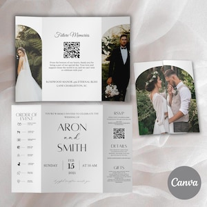 Trifold Wedding Invitation Template, Gatefold Wedding Invitations, Folded Wedding Invite, Photo Wedding Invitation, Gatefold Wedding Invite