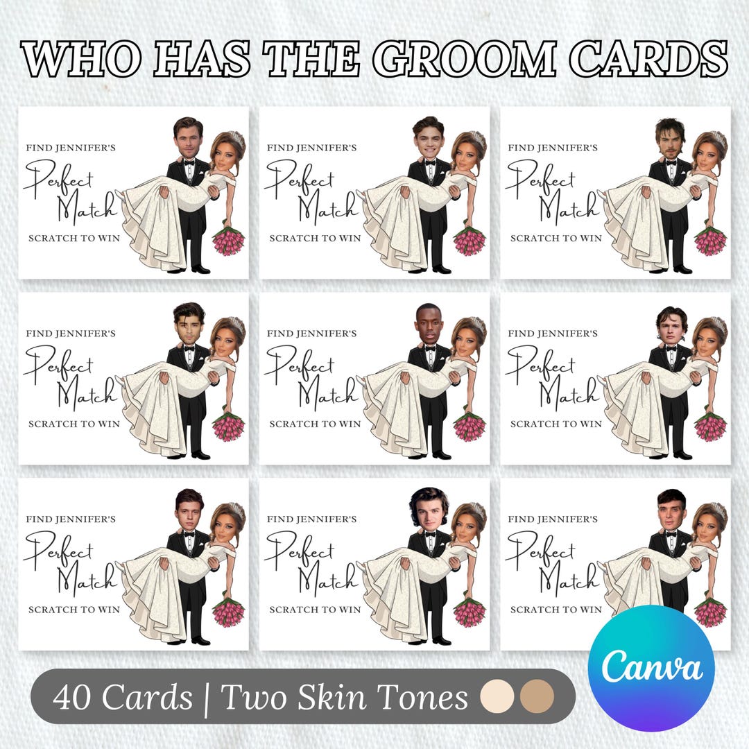 Printable Celebrity Who Has the Groom? Bachelorette Party Groom, Find