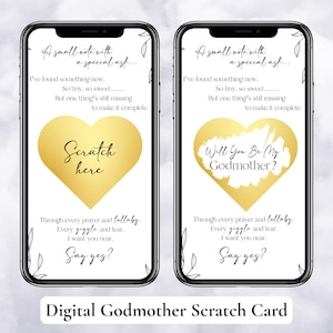 Will you be my godmother, Godmother Proposal Scratch Card, Godmother Gift, Ask Godmother Gift Idea, Instant Download