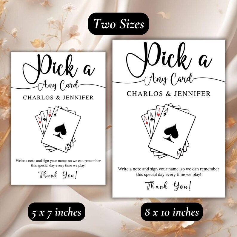 Playing Cards Guest Sign, Wedding Singage, Pick A Card Any Card Sign ...