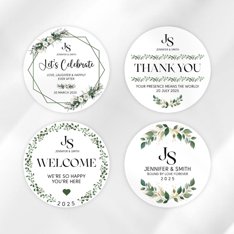 Wedding Sticker Gift Example Wedding Stickers Bundle, Wedding Favor Stickers, Floral Wedding Labels ...