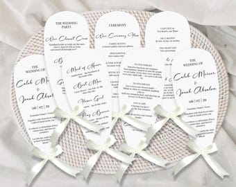 Petal Fan Wedding Program Template, Ceremony Fan, DIY Petal Fan Wedding Program, Printable Wedding Timeline Program Fan, Wedding Fan, Canva