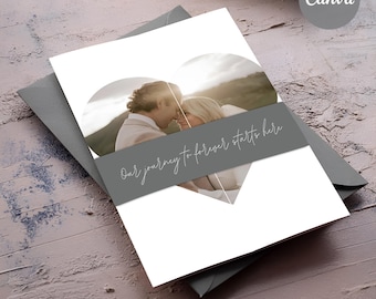 Trifold Wedding Invitation Template, Gatefold Wedding Invitations, Folded Wedding Invite, Photo Wedding Invitation, Gatefold Wedding Invite