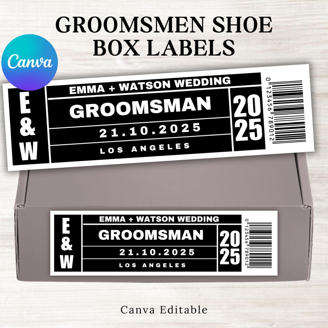 Groomsmen Proposal Shoe Box Labels, Printable Bridesmaid Groomsman ...