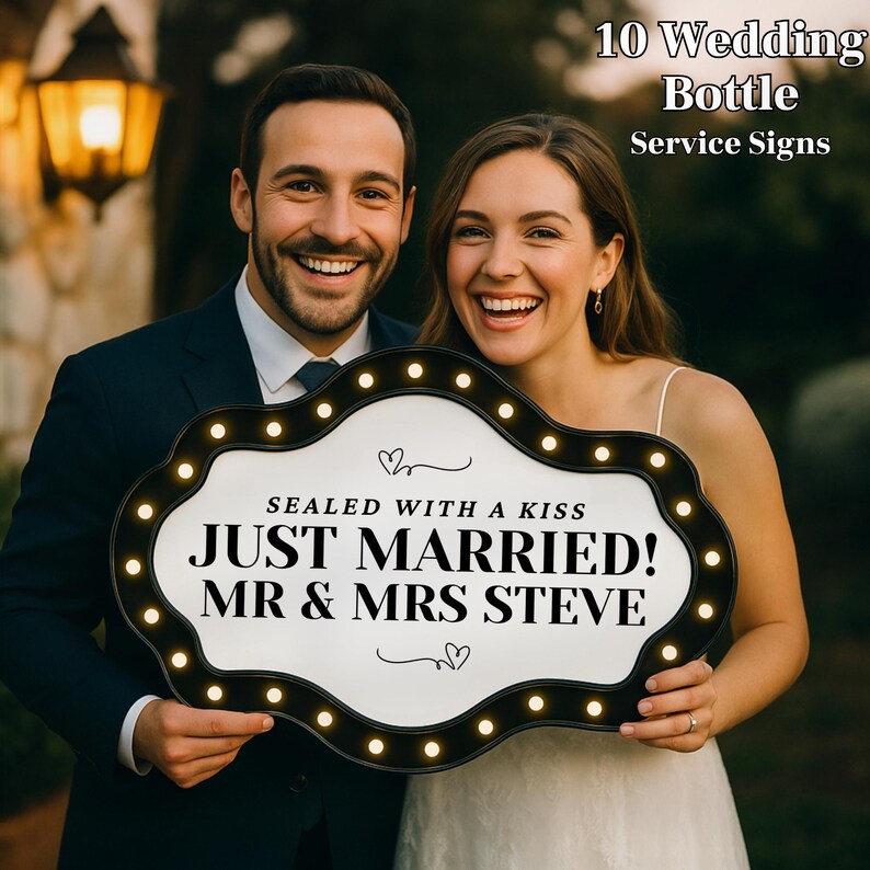 Wedding Bottle Service Sign for Wedding, Marquee Reception Sign Template, Wedding Marquee Entrance Sign, Wedding Entrance Sign Decor image 2