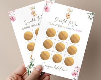 Girl Gender Reveal Scratch Off Card, Baby Gender Revealing Scratch Card, Digital Boy or Girl Scratch Card Game, Gender Announcement