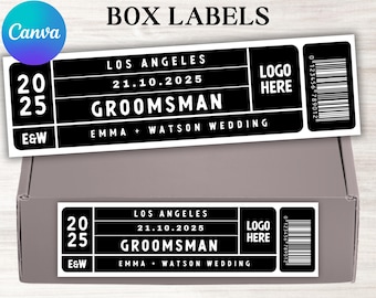 Groomsmen Proposal Shoe Box Labels, Printable Bridesmaid Groomsman Proposal Sticker Labels, Canva Editable Template, Instant Download