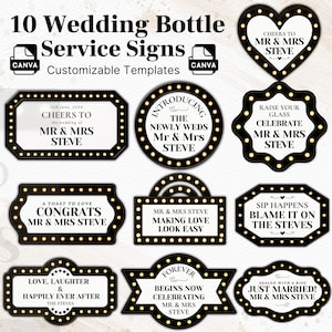 Hochzeits-Flaschen-Service-Schild für Hochzeit, Festzelt-Empfangsschild-Vorlage, Hochzeitszelt- Eingangsschild, Hochzeits- Eingangsschild-Dekor