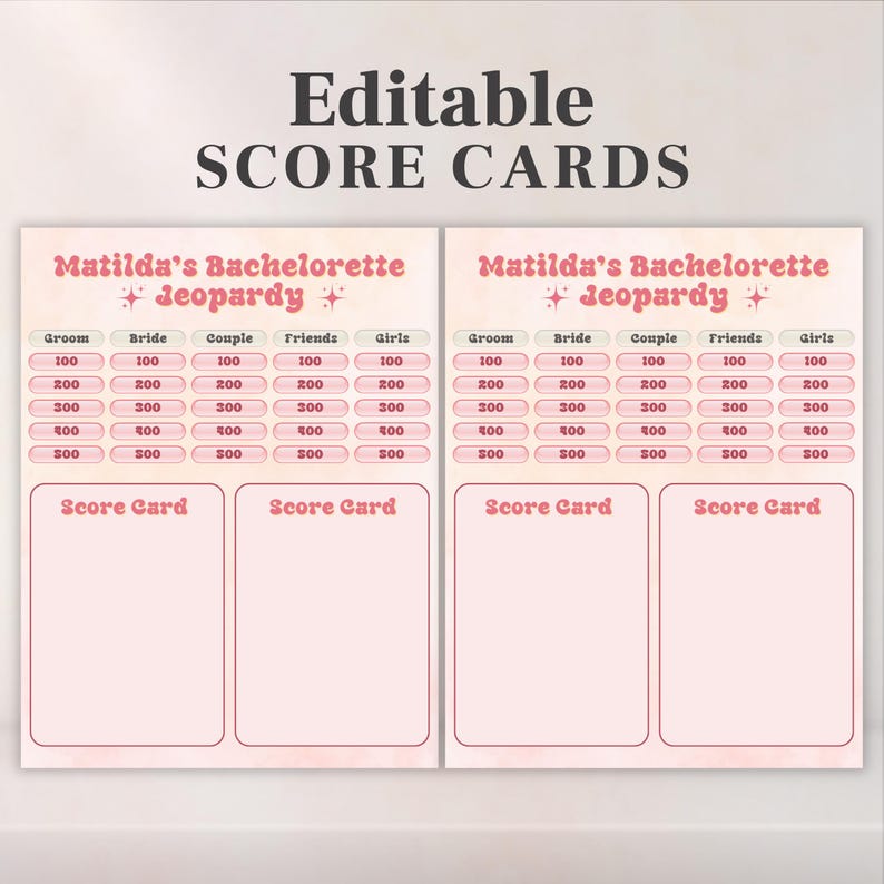 Bachelorette Jeopardy Party Game Template,bridal Party Jeopardy