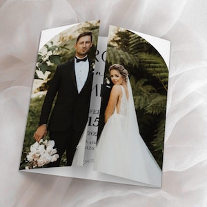 Trifold Hochzeitseinladung Vorlage, Gatefold Hochzeitseinladungen, Gefaltete Hochzeitseinladung, Foto Hochzeitseinladung, Gatefold Hochzeit einladen Bild 8