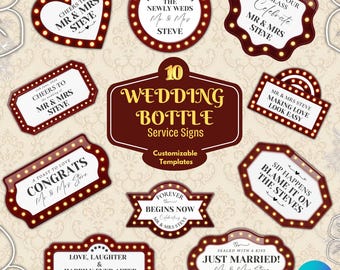 Wedding Bottle Service Sign for Wedding, Marquee Reception Sign Template, Wedding Marquee Entrance Sign, Wedding Entrance Sign Decor