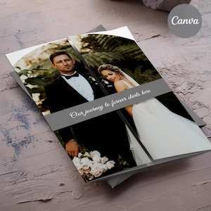 Trifold Hochzeitseinladung Vorlage, Gatefold Hochzeitseinladungen, Gefaltete Hochzeitseinladung, Foto Hochzeitseinladung, Gatefold Hochzeit einladen Bild 1