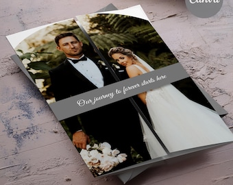 Trifold Wedding Invitation Template, Gatefold Wedding Invitations, Folded Wedding Invite, Photo Wedding Invitation, Gatefold Wedding Invite
