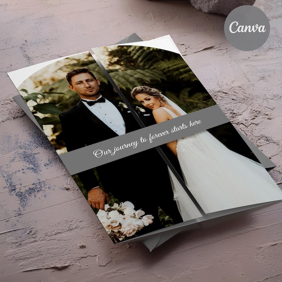 Trifold Wedding Invitation Template, Gatefold Wedding Invitations, Folded Wedding Invite, Photo Wedding Invitation, Gatefold Wedding Invite