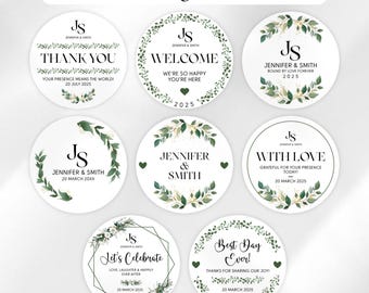 Wedding Stickers Bundle, Wedding Favor Stickers, Floral Wedding Labels, Bridal Shower Favors, Welcome Sticker, Minimalistic Wedding Stickers