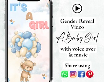 Girl Gender Reveal Video, It's a Girl Announcement, Pregnancy Announcement Video, Baby Gender Reveal Video, Baby Girl Announcement Video