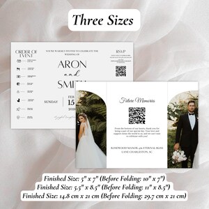 Trifold Hochzeitseinladung Vorlage, Gatefold Hochzeitseinladungen, Gefaltete Hochzeitseinladung, Foto Hochzeitseinladung, Gatefold Hochzeit einladen Bild 4