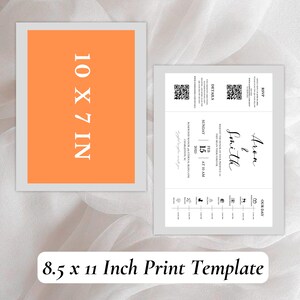 Trifold Hochzeitseinladung Vorlage, Gatefold Hochzeitseinladungen, Gefaltete Hochzeitseinladung, Foto Hochzeitseinladung, Gatefold Hochzeit einladen Bild 9