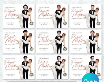 Who Has the Groom bridal shower scratch off Cards, Groom Scratch Off, Who has the groom, find the groom, Engagement Scratch off