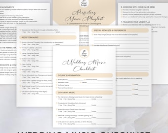 Wedding Song List Template, Wedding Playlist Printable, Music Playlist, Wedding Dj Template, Wedding Song Checklist, Editable Canva Template