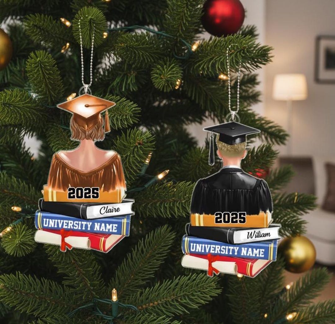 Personalized Class of 2025 2026 Senior Acrylic Ornament, Christmas ...