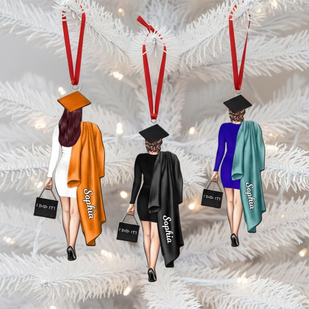 Personalized Class of 2025 2026 Senior 2D Acrylic Ornament, 3D Crystal ...