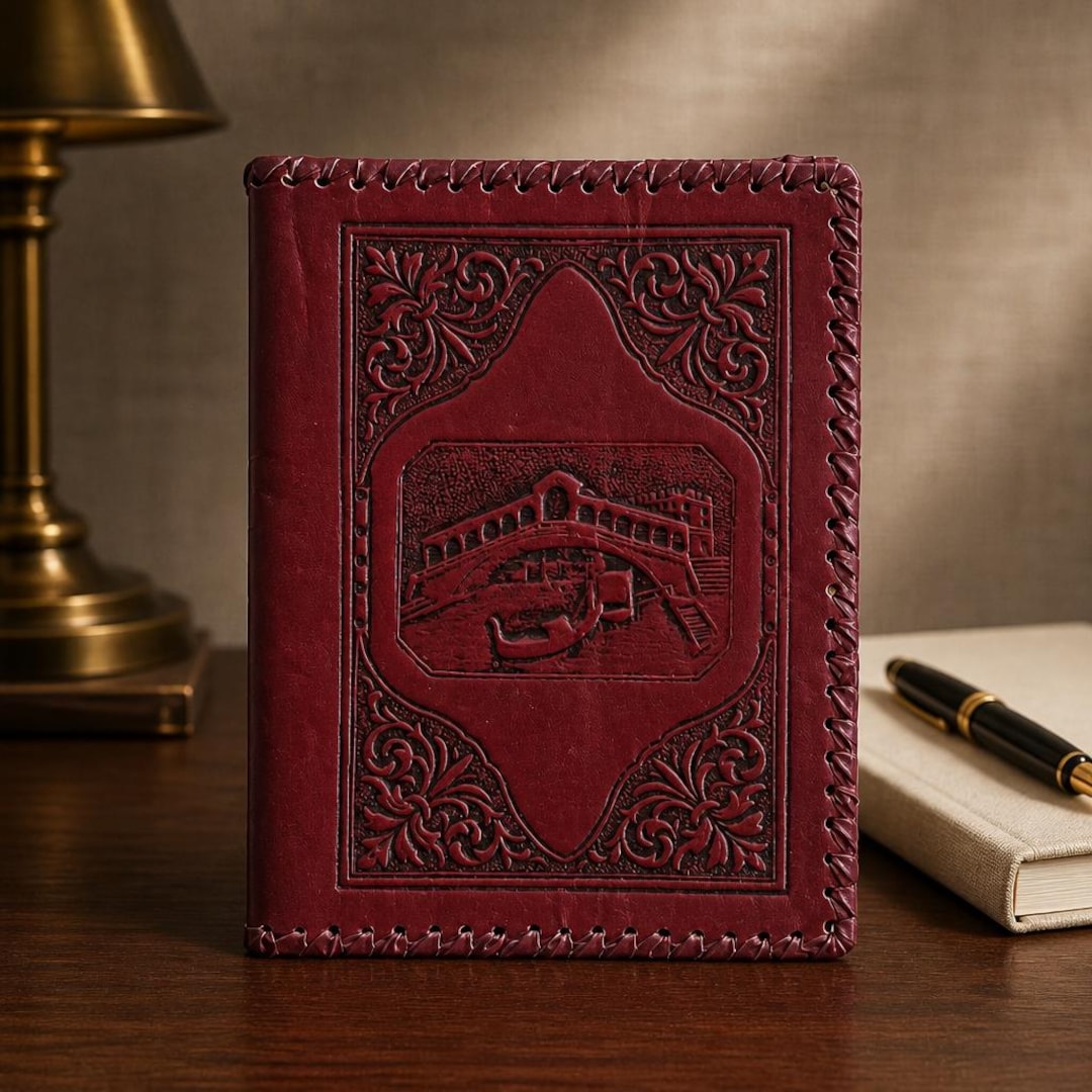Embosed Cover Handmade Embossed Leather Book Cover | Vintage Style Journal Cover ...