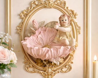 Cherub Vintage Wall Decor Vintage Floral Figurine Romantic Home