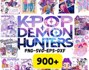 KPOP Demon Hunters SVG PNG Bundle | 900+ Digital Files | Anime Style Clipart | for Cricut Silhouette | Instant Download