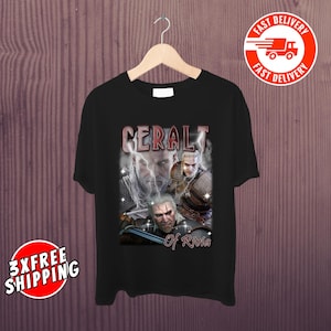 リヴィアのゲラルト ウィッチャーTシャツ：レトロゲームTシャツ