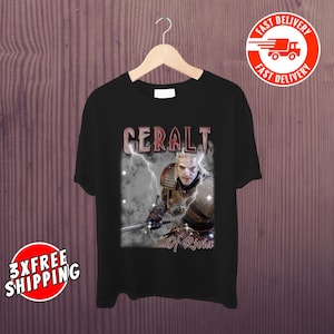 リヴィアのゲラルト ウィッチャーTシャツ：レトロビデオゲームTシャツ