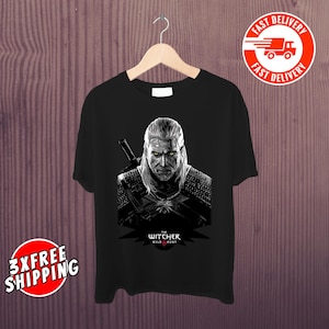 レトロウィッチャーゲームTシャツ：リヴィアのゲラルトTシャツ、ゲームギフト