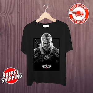 リヴィアのゲラルト ウィッチャーTシャツ：レトロビデオゲームTシャツ