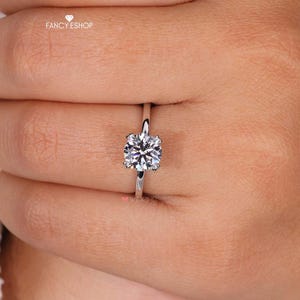 IGI CERTIFIED 3 Carat E Color VVS2 Clarity Round Brilliant Ideal Cut Diamond Solitaire Engagement Ring Lab Grown CVD Diamond 14k White Gold