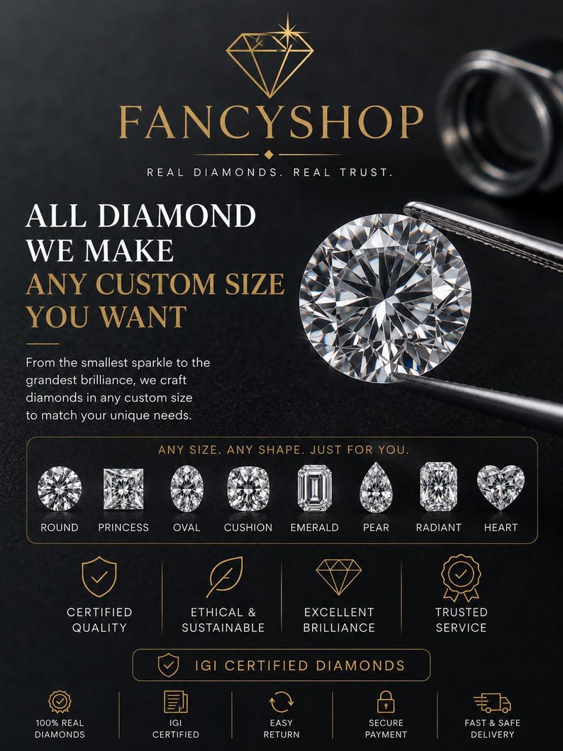 1-5 Carat Lab Grown Diamond, Loose Diamond, All Cuts, EFG Color, Vs-Vvs Clarity, igi Certified image 6