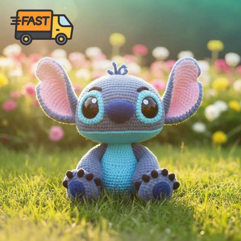 Crochet Disney Stitch Plushie Amigurumi Doll : Soft Nursery Decor,