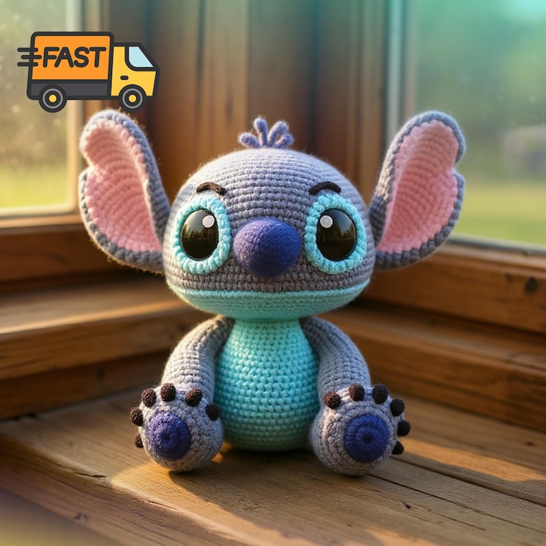 Crochet Disney Stitch Plushie Amigurumi Doll : Soft Nursery Decor,