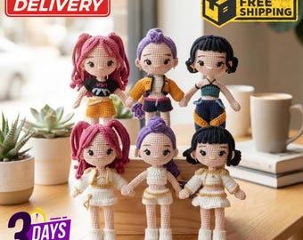 Muñecos amigurumi de K-pop hechos a mano, peluches de Rumi Mira Zoey, juguete de ganchillo, regalo de cumpleaños para niña