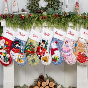 Personalized Christmas Stockings 3D Stockings for Home Decoration Family Stockings with Custom Name Holiday Stockings for Christmas Gifts