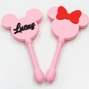 Custom Name Mickey and Minnie Tap-To-Pay Magic Wand, Personalized 3D Printed Credit Card Holder, Disney Inspired Contactless Payment Wand