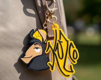 Disney Kuzco Signature 3D Printed Keychain, The Emperor's New Groove Inspired Bag Charm, Llama Kuzco Gift, Funny Disney Character Keyring