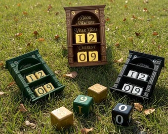 Letrero vintage con seguimiento de libros impreso en 3D, seguimiento de libros, objetivo anual, progreso actual, regalo para amantes de los libros, contador de libros leídos este año, decoración de biblioteca