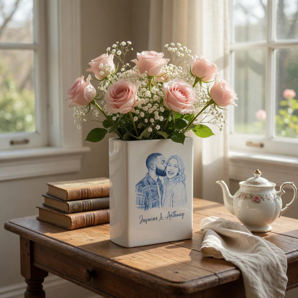 Personalized Ceramic Book Vase